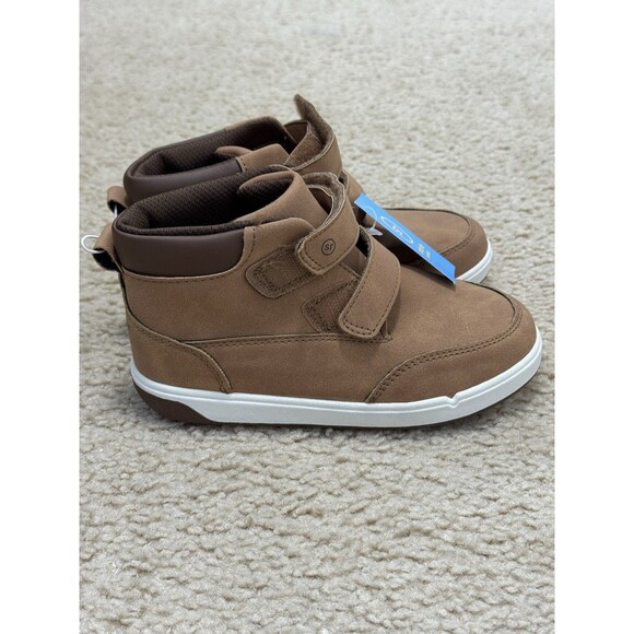 NEW BOYS STRIDE RITE MUNCHKIN JULIEN FAUX SUEDE HIKING ANKLE BOOTS SZ 12 TAN - Picture 3 of 9